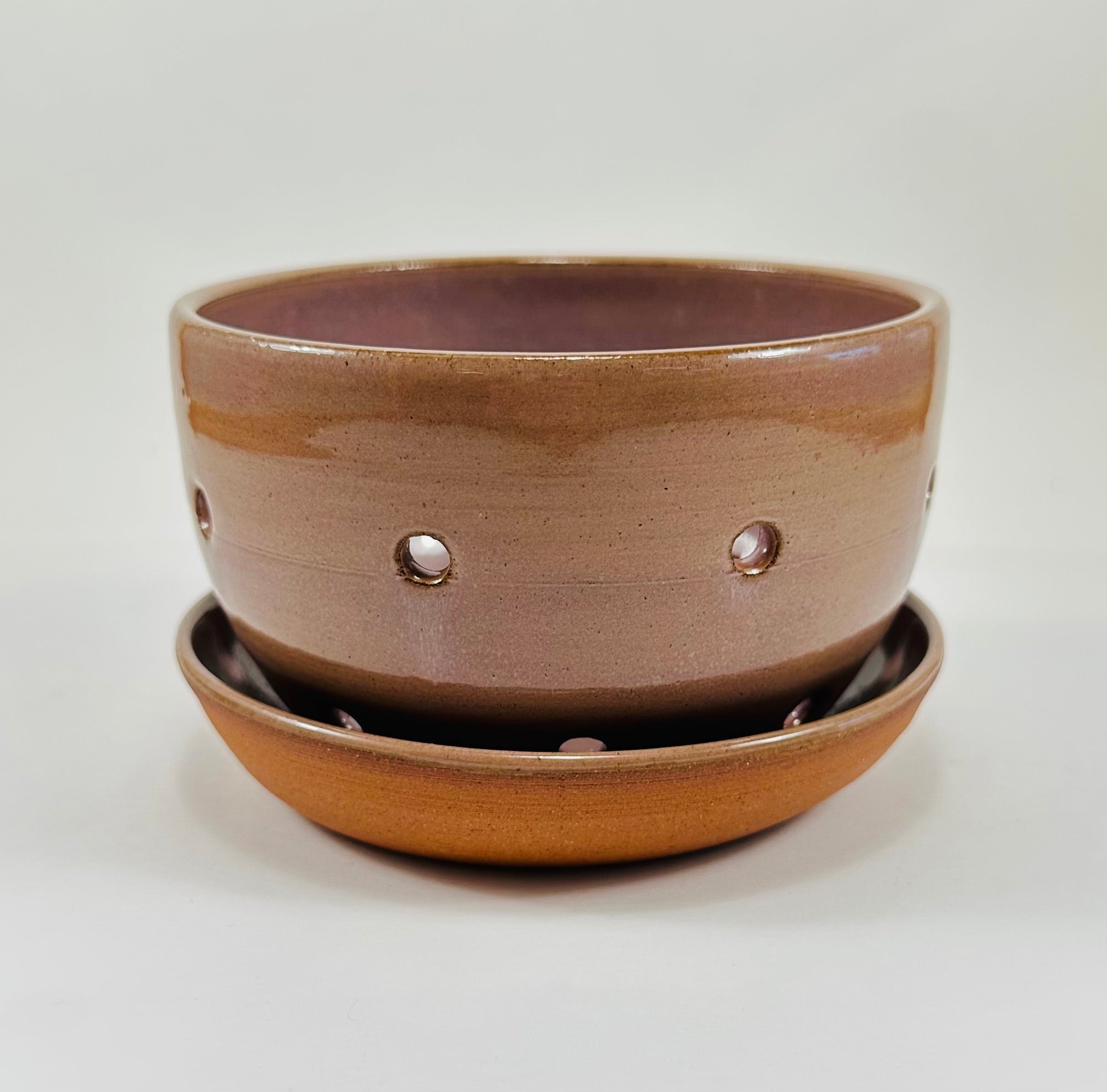 Handmade berry bowl in a beautiful lavender glaze.