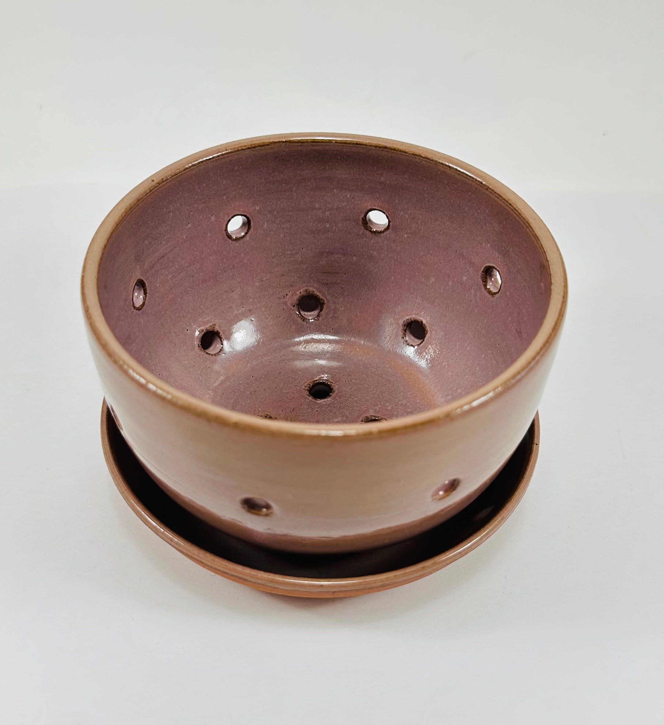 Handmade berry bowl in a beautiful lavender glaze.