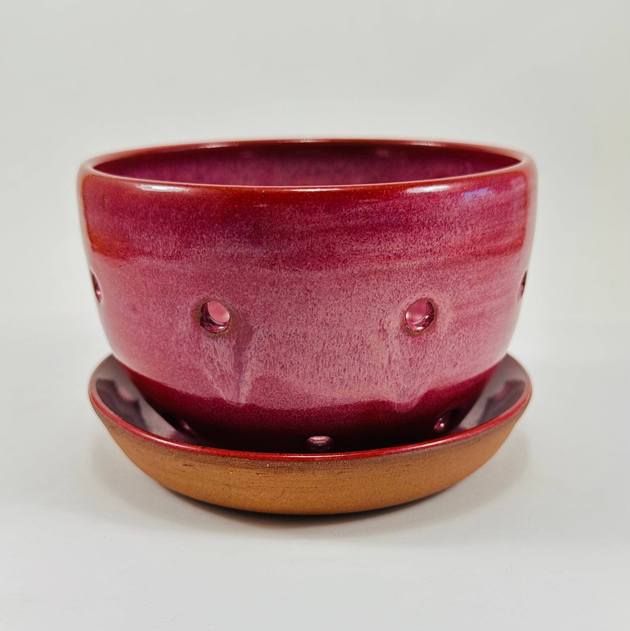 Handmade berry bowl in a beautiful pink glaze.