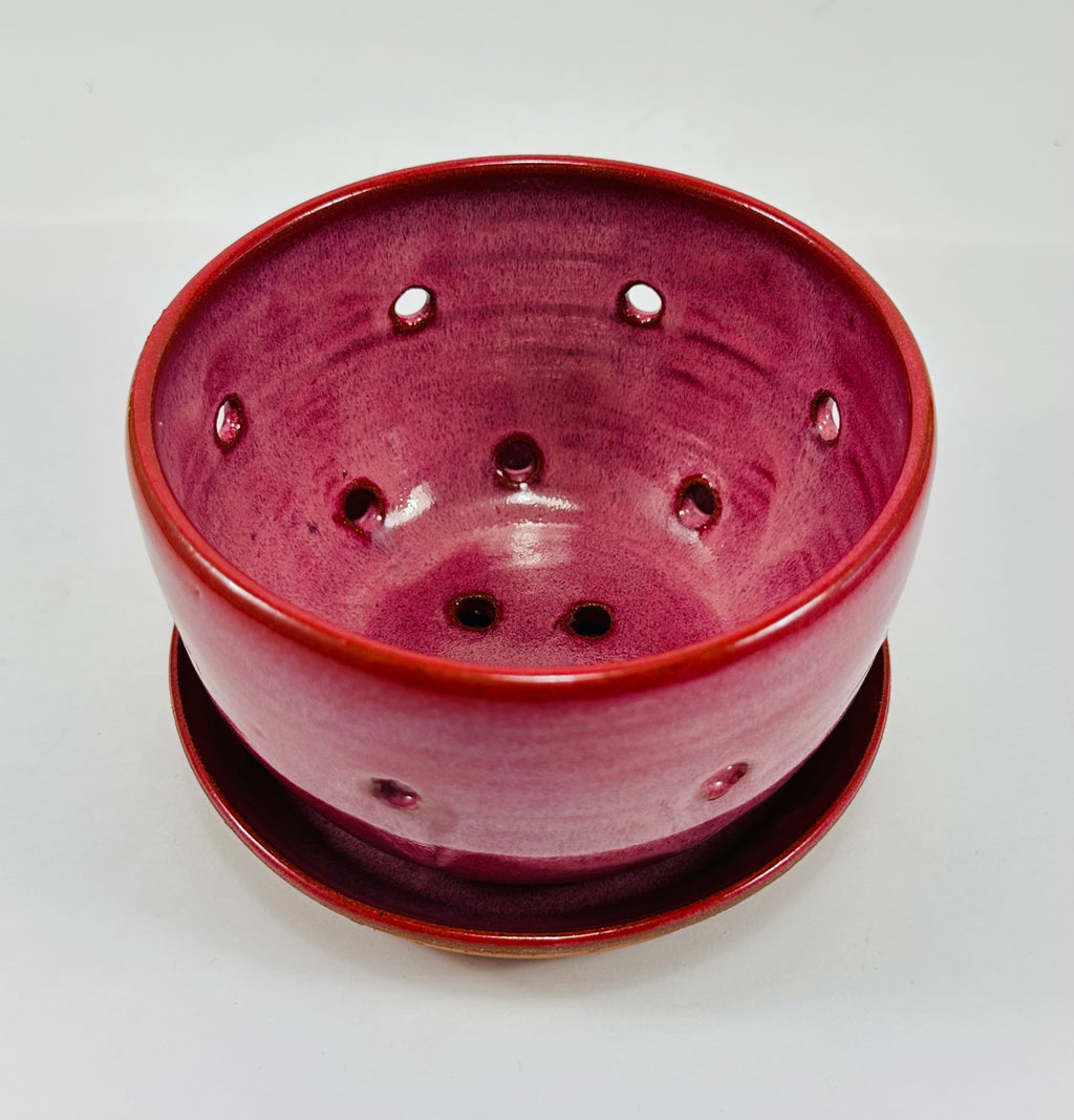 Handmade berry bowl in a beautiful pink glaze.