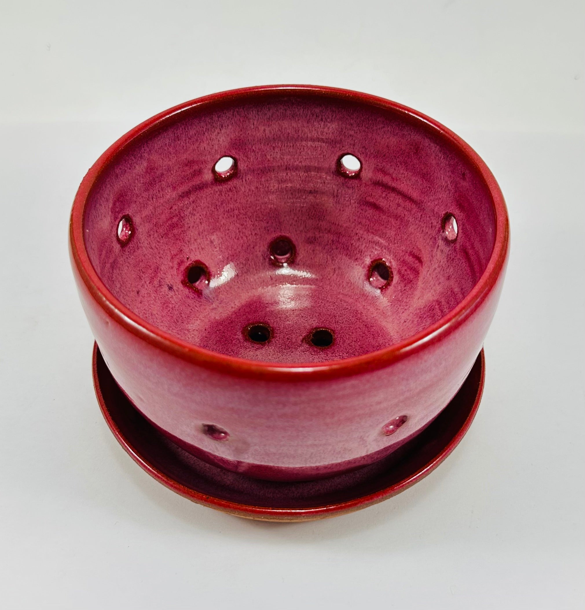 Handmade berry bowl in a beautiful pink glaze.