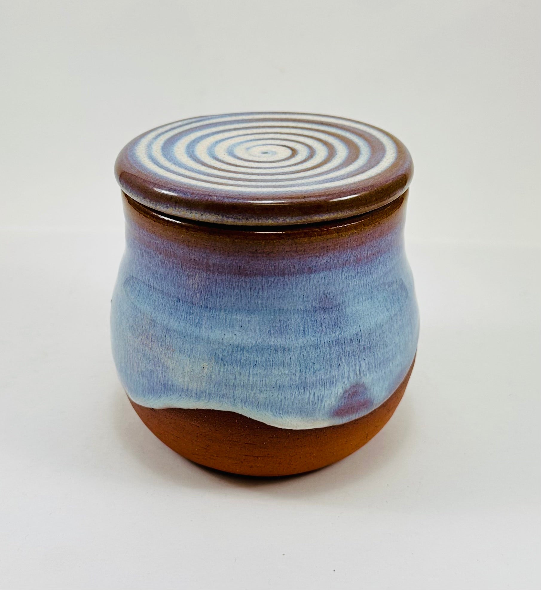 handmade ceramic french butter bell in a beautiful blue glaze