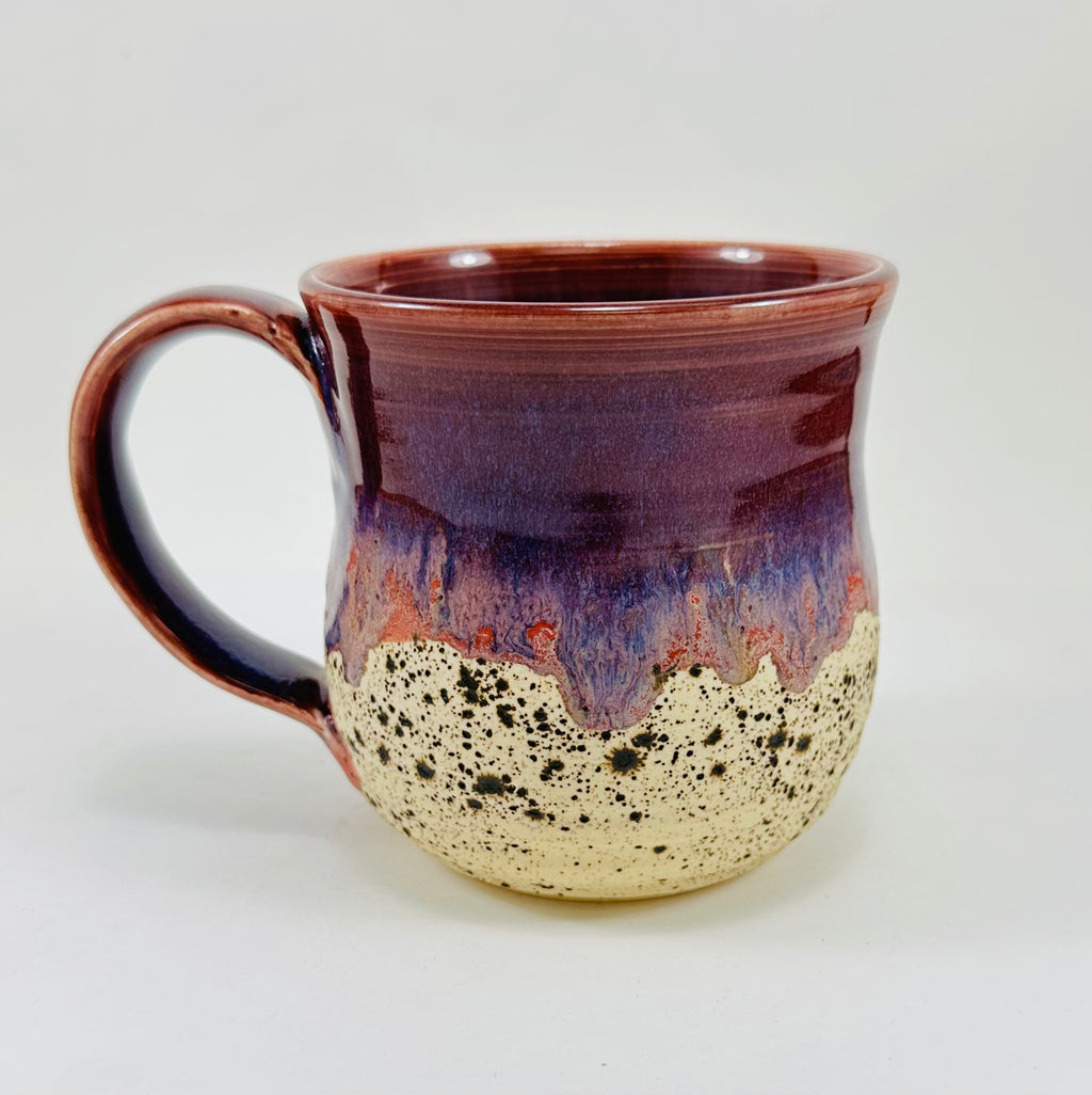 handmade ceramic mug in a beautiful purple and brown glaze